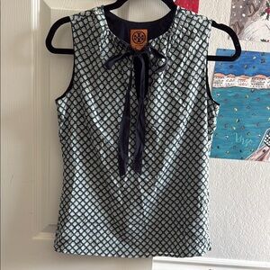 Tory Burch Navy Patterned Women's Top